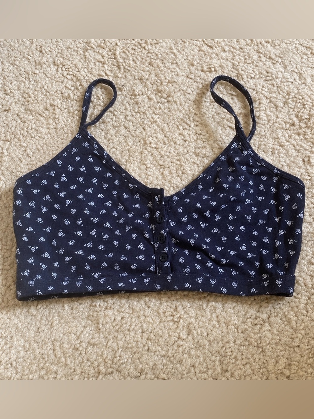 Brandy Melville Floral Navy Lounge Bra One Size